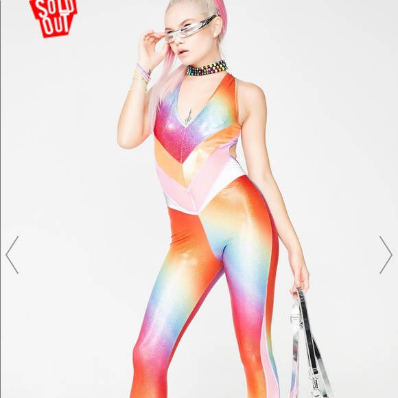 Burnt Soul Rocket Catsuit (Rainbow holographic) - Picture 3 of 4